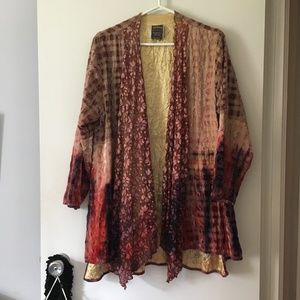 Gorgeous Art To Wear HARUBELLA Hand Made Velvet Lace Satin Jacket M/L